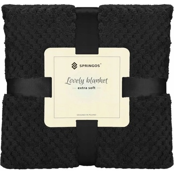 Springos polyester čierna Deka 220x200
