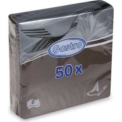 Gastro 86521 servítky 2V hnedé 50ks 33x33cm