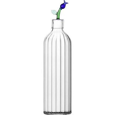 Ichendorf Botanica sklenená fľaša tmavo modrý kvet 1000 ml