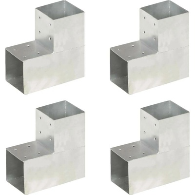 Greatstore Trámová spojka 4 ks ve tvaru L pozinkovaný kov 101 x 101 mm