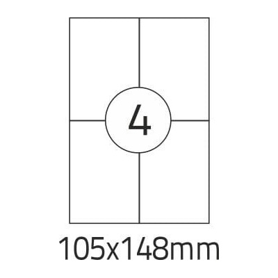 EkoToner etikety Samolepiace 105x148 /100 listov A4 biela