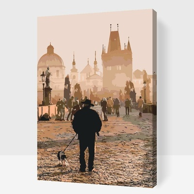 Painting Queens Praha Karlov Most 40 x 60 cm vypnuté plátno na rám PBN/PRAGUECHARLESBRIDGE/40X60/W
