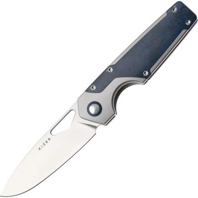 Kizer Serpentine, Satin M390, Ti&Blue Richlite Ki3759FDA3