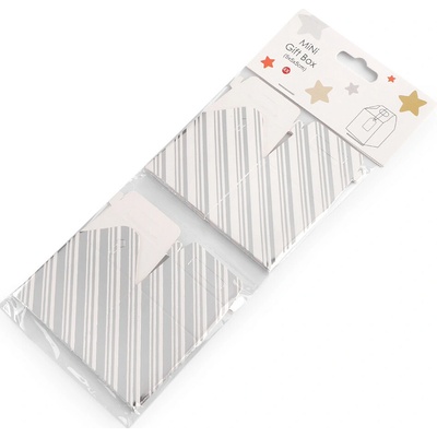 Dárková mini krabička s visačkou - stříbrná (4 ks)
