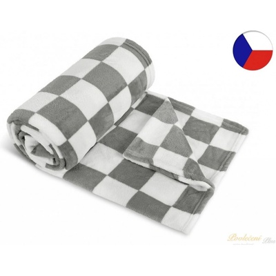 Bellatex deka Kemping šedá kostka 150x200