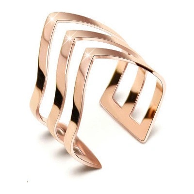 Troli Trojitý bronzový prsten z oceli rose gold TO1851