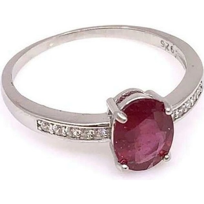 Jan Kos jewellery Stříbrný prsten s rubínem MHT 4704 S360