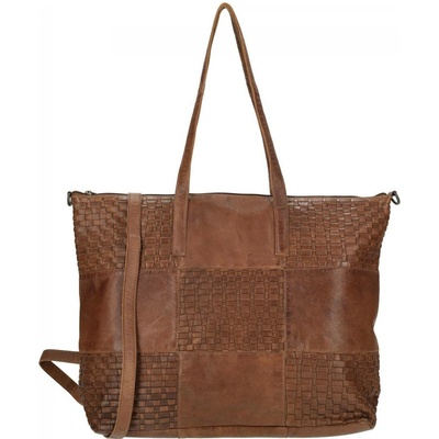 Enrico Benetti Sicily leather shopper bag cognac