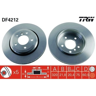 Brzdový kotúč TRW DF4212