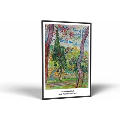 Vincent Van Gogh Van Gogh - Parc de l'hôpital | Obraz Vintessia v ráme Rozmery obdĺžnik: 50x75, Rám: Čierny matný-alu