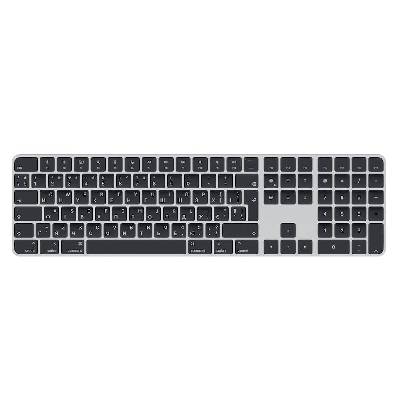 Безжична клавиатура за Mac компютри (тъмносив-черен) - Apple Magic Wireless Keyboard with Touch ID and Numeric Keypad Ukrainian (модел 2022) (mmmr3ua/a)