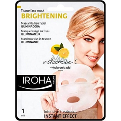 Iroha Brightening Tissue Face Mask rozjasňující látková maska s vitamínem C a kyselinou hyaluronovou 23 ml