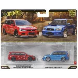 Mattel Hot Wheels: 2005 Mitsubishi Lancer и 2004 Subaru Forester, луксозни миниавтомобили - 2 броя
