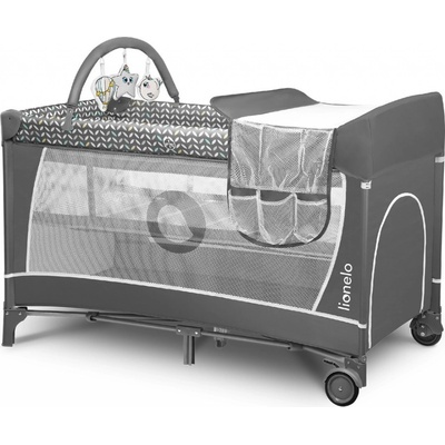 Lionelo Cestovní postýlka Flower Grey Scandi – Zboží Dáma