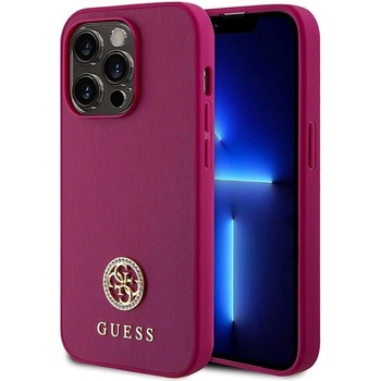 Púzdro Guess PU 4G Strass Metal Logo iPhone 15 Pro Max ružové