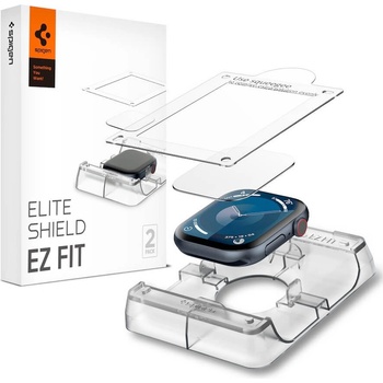 Spigen EliteShield EZ Fit Hybrid Glass Protector 2 Pack - 2 броя хибридни защитни покрития за дисплея на Apple Watch 10 42мм (2024) (прозрачен)