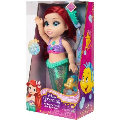 Panenka Jakks Pacific Disney Princess zpívající panenka Ariel a Flounder – šupinka, 35 cm (22492)