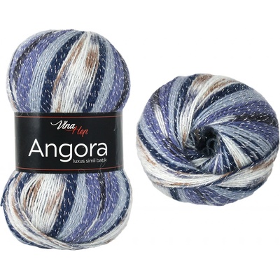 Vlna-hep Angora luxus simli batik - vlna, mohér, akryl a metalické vlákno Angora luxus simli batik: Melír 5729