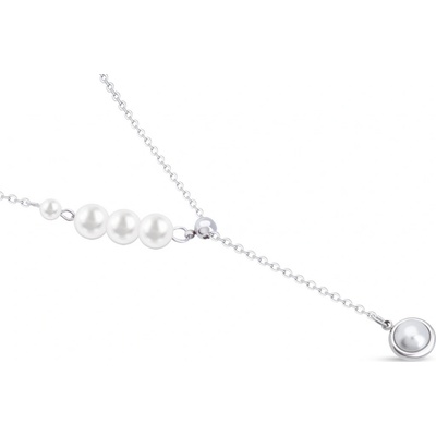 Biju Řetízek z chirurgické oceli ve tvaru písmene ypsilon s perličkami 3001929