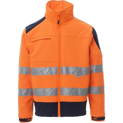 Payper SCREEN reflexná softshellová bunda Orange fluo Navy blue