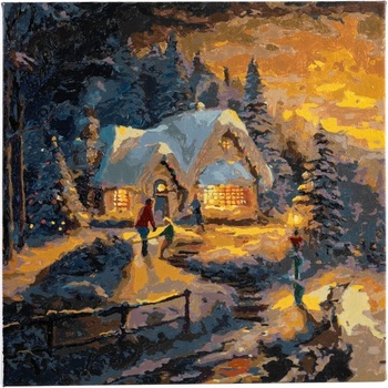 Craft Buddy Творчески комплект, Craft Buddy, Рисуване по номера, Завръщане на село за Коледа, 30 х 30 см