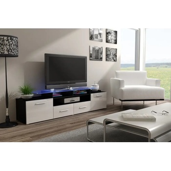 Cama meble Стойка за телевизор Cama EVORA 200 черен/бял гланц (EVORA CZ/BI)