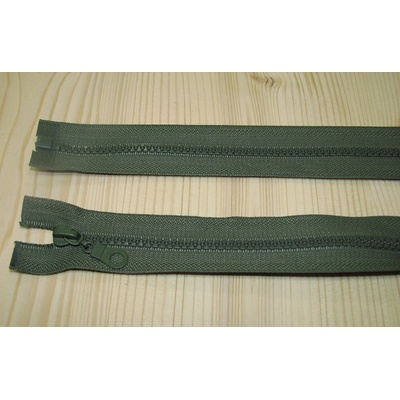 Zips kostenný zelená khaki 5mm deliteľný 60cm