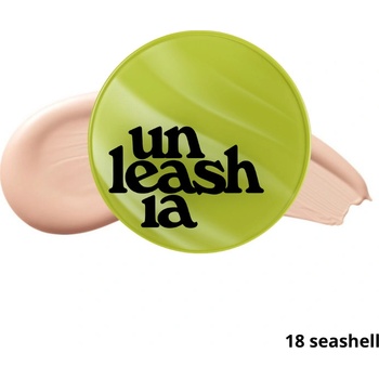 Unleashia Healthy Green Cushion SPF30/PA++ 18 Seashell Saténový make-up v houbičce 15 g