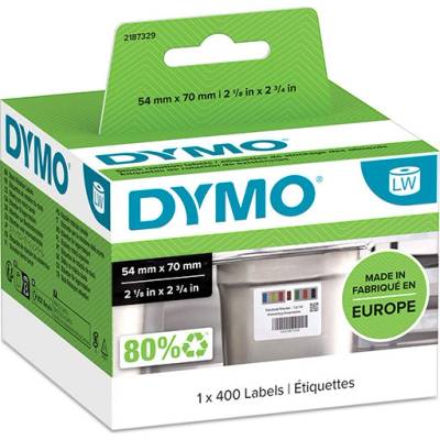 Dymo papírové štítky 70mm x 54mm, bílé, kontrolní potravinové, 1x400 ks, 2187329