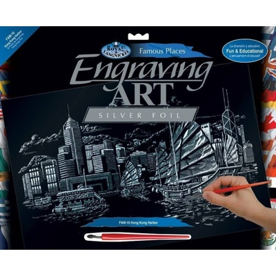 Strieborný škrabací obrázok Hong Kong veľký