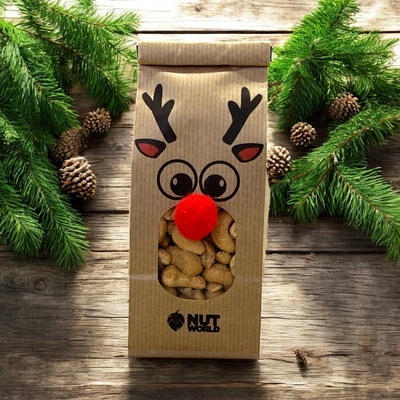 Nutworld Vánoční ořechový sáček SOB s kolíčkem Kešu solené 180 g
