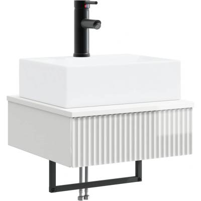 vidaXL Мивка за измиване, монтирана на стена Бял гланц 40 x 41 x 39 см (890202)