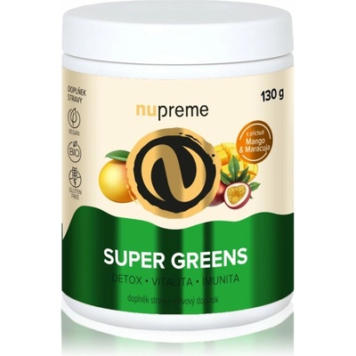 Nupreme Super Greens BIO prášok na podporu detoxikácie organizmu príchuť Mango & Maracuja 130 g