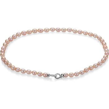 Image 1 of Swan Колие със сладководни розови оризови перли RICE42NP Swan