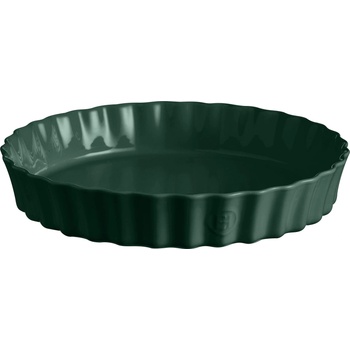 Emile Henry Керамична кръгла форма за тарт emile henry deep tart dish дълбока - Ø32 см - цвят зелен кедър (eh 6032-07)
