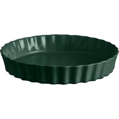 Emile Henry Керамична кръгла форма за тарт emile henry deep tart dish дълбока - Ø32 см - цвят зелен кедър (eh 6032-07)