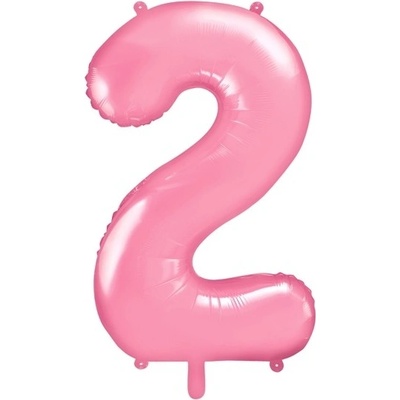 PartyDeco Fóliové číslo 2 růžové 86 cm