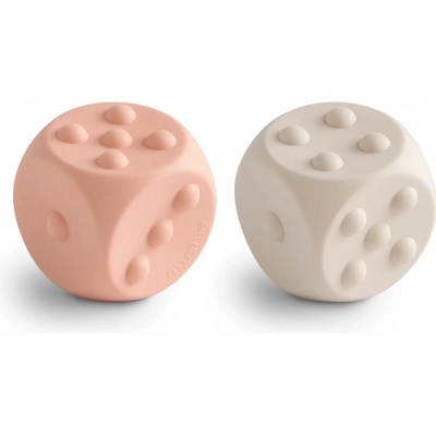 Mushie Silikonové kostky - Blush/Shifting Sand