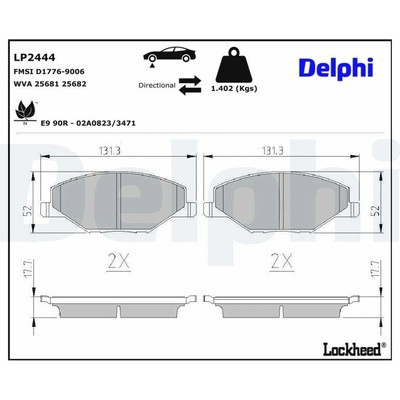 Sada brzdových platničiek kotúčovej brzdy DELPHI LP2444