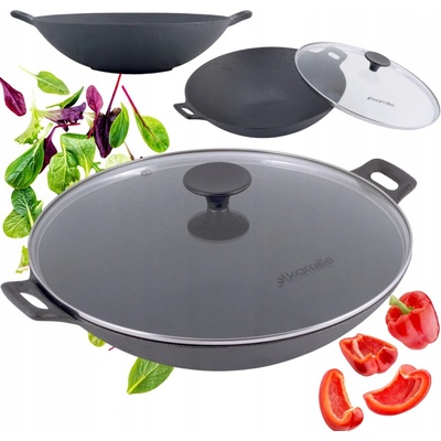 Kamille litinová WOK pánev indukce 30 cm