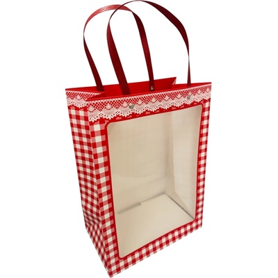 Floristická taška HD-FB074 25x15x35cm 10 kusů v balení - 5 červená