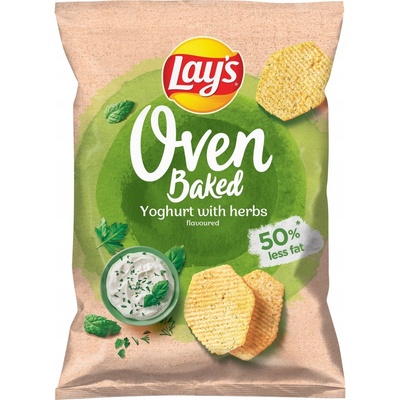 Lay's Oven Baked Pečené zemiakové lupienky tvarované s príchuťou jogurtu a byliniek 110 g