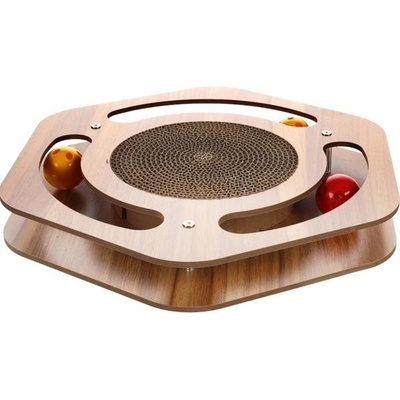 Flamingo Pet Products NV Hračka kočka dřevěné hřiště - šestiúhelník 35x31,5x4,5cm