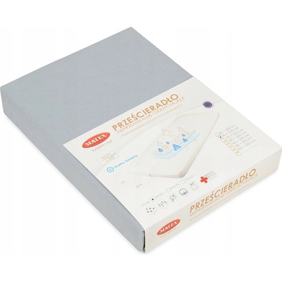 MATEX Prostěradlo s podložkou Nepropustné Prostěradlo JERSEY Šedé 90x 200x20