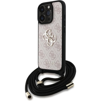 CG Mobile iPhone 16 Pro Max GUESS PU 4G METAL LOGO CROSSBODY STRAP пластмасов протектор за телефон, удароустойчив, каишка за рамо, цвят ROSS GUHCP16XP4GMGCRP (GUHCP16XP4GMGCRP)