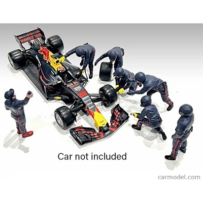 American diorama Figurky mechaniků F1 Pit-stop Set 2 2022 tmavě modrá 1:43