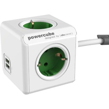 allocacoc PowerCube Extended 4 Plug + 2 USB 1,5 m (1402GN)