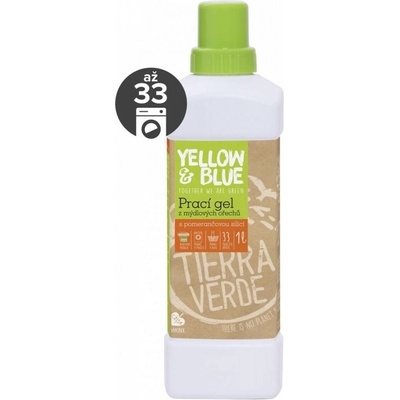 Yellow & Blue prací gel z mydlových orechov pomarančový 1 l