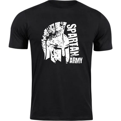 DRAGOWA Тениска с къс ръкав Spartan Army Leon, черна, 160 г/м2 (7842)