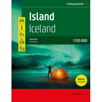 Island Reiseatlas, Autoatlas 1: 150.000, Spiralbindung, freytag & berndt | freytag & berndt
